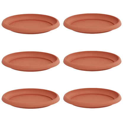 Bandeja Redonda Para Flores 6 Pcs Rojo Ladrillo Ø 21,5 X 2,5 Cm_0