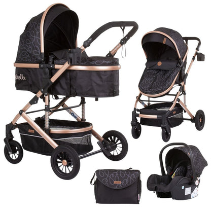 Carrito De Bebé Estelle Trío Convertible Ebony_0