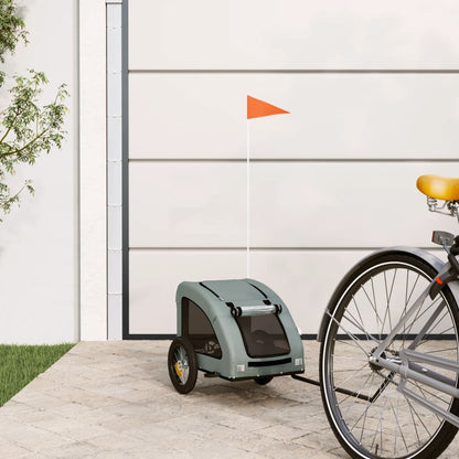 Vidaxl Remolque De Bicicleta Mascotas Hierro Tela Oxford Gris_1