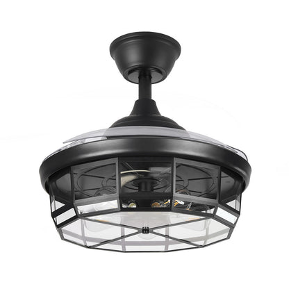 Ventilador Dc Tornado Negro 5xe27 107d 3aspas Desplegables 6velocidades C/remoto Y Temporizador_1