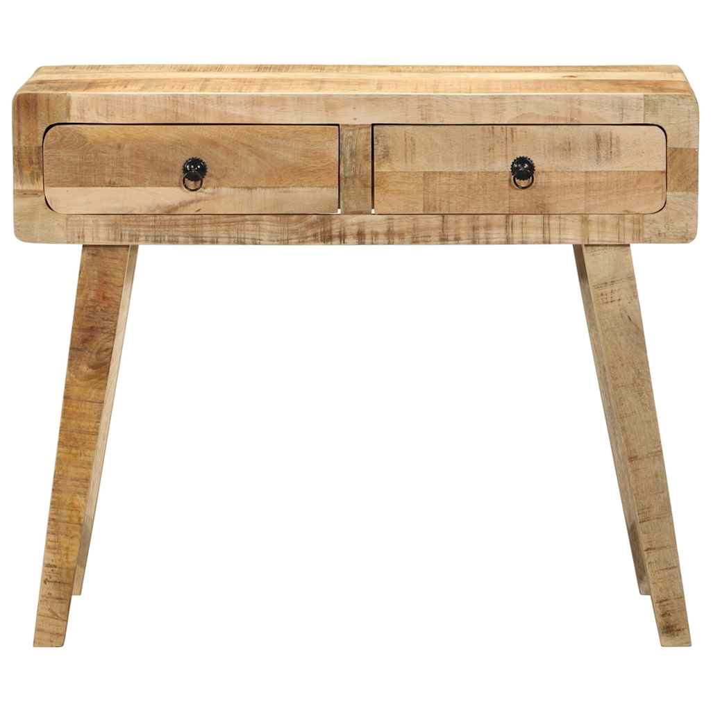 Mesa Consola Madera Maciza De Mango Rugosa 90x32x75 Cm_0