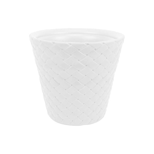 Maceta De Ratan Sintético 28 Litros Color Blanco 40 X 37 Cm_0