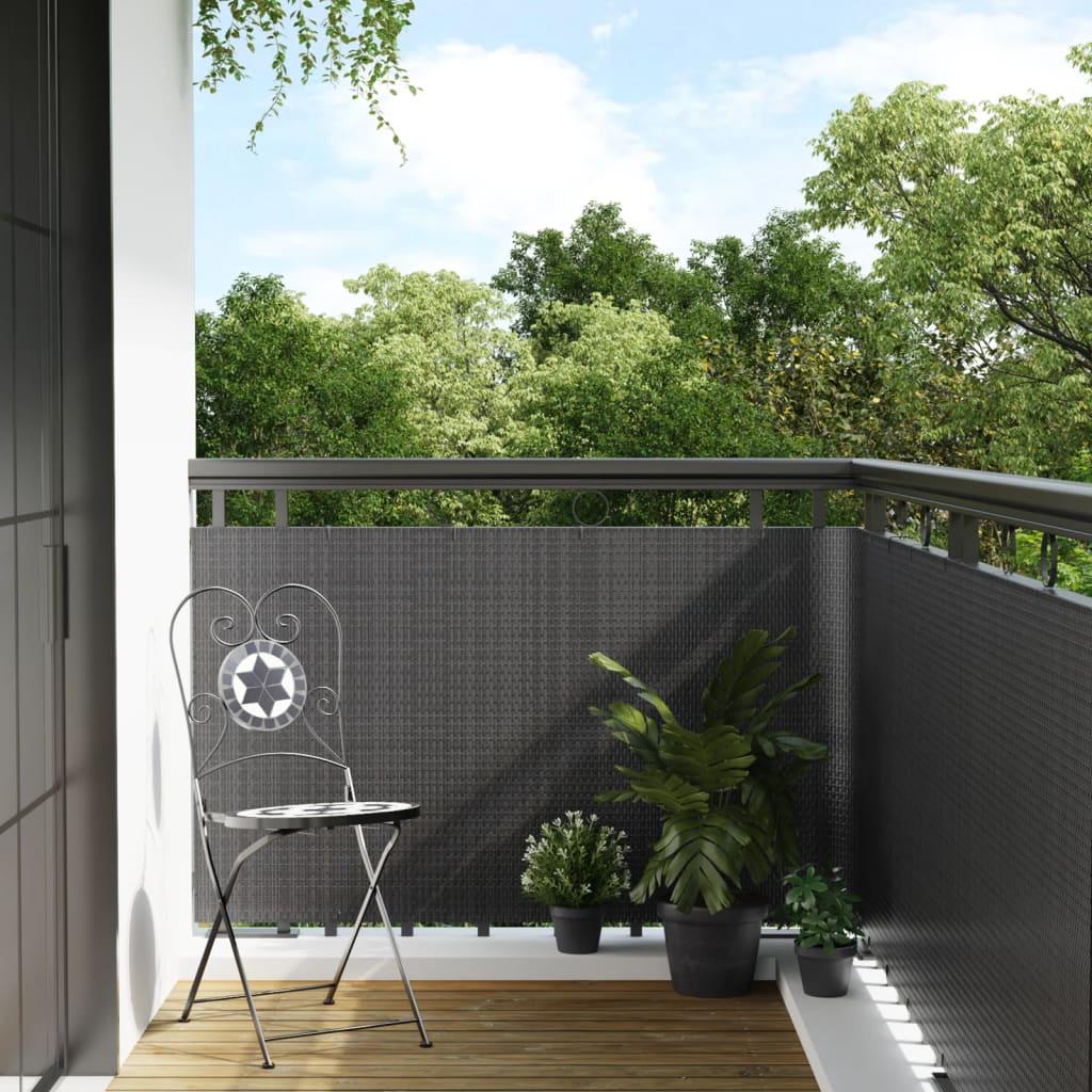 Toldo Para Balcón Ratán Sintético Gris Antracita 1000x80 Cm / Vetonek_5