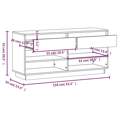 Mueble Zapatero De Madera Maciza De Pino 110x34x52 Cm / Vetonek_0