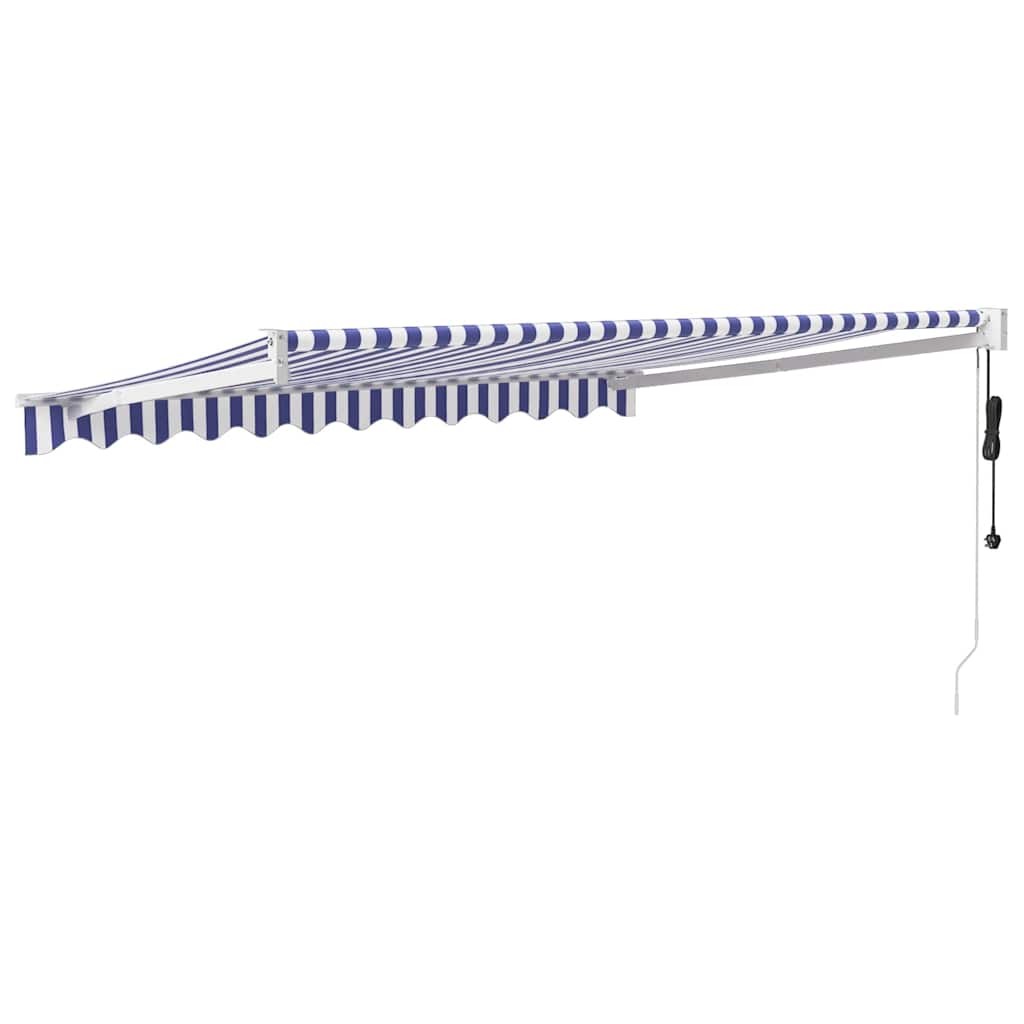 Toldo Retráctil Automático Azul Y Blanco 3,5x2,5 M_4