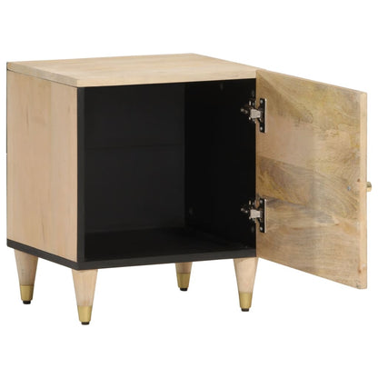 Mesita De Noche De Madera Maciza De Mango 40x33x46 Cm_0