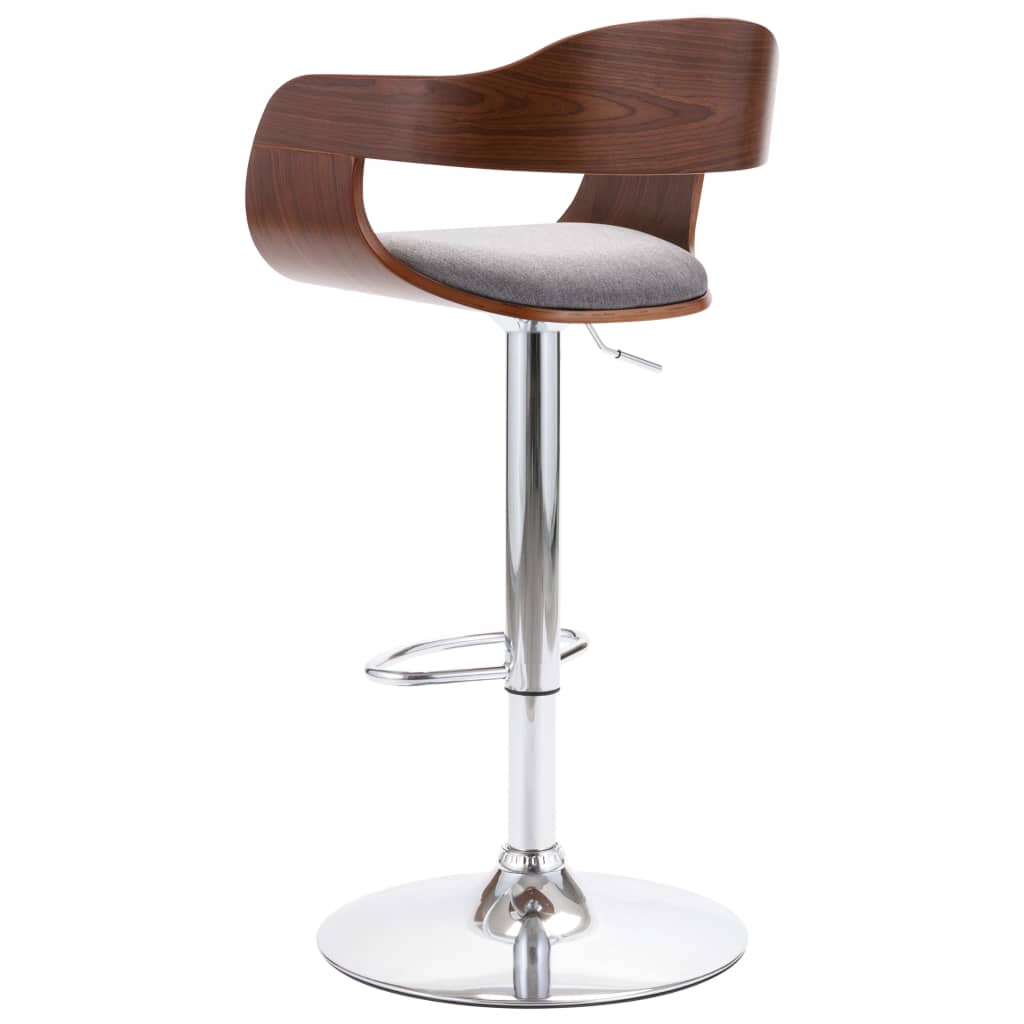 Taburete De Cocina Madera Contrachapada Y Tela Gris_2
