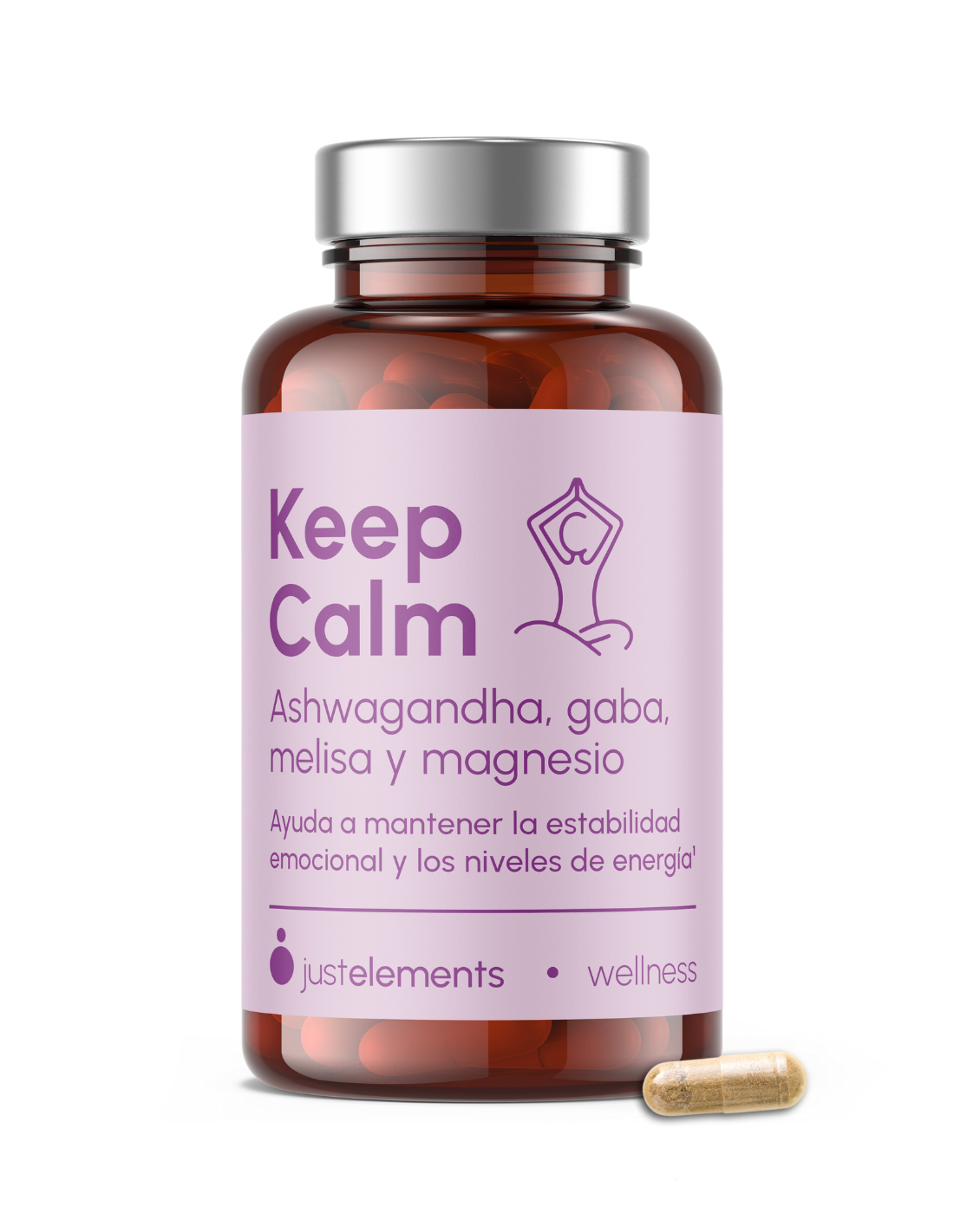 Ashwagandha Con Magnesio Keep Calm Just Elements Wellness 120 Cápsulas_0