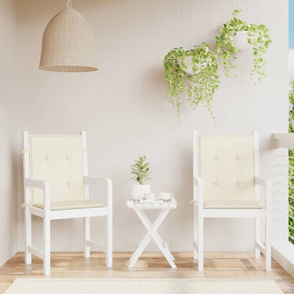 Vidaxl Cojín Silla Jardín Respaldo Bajo 2 Uds Tela Oxford Crema_1