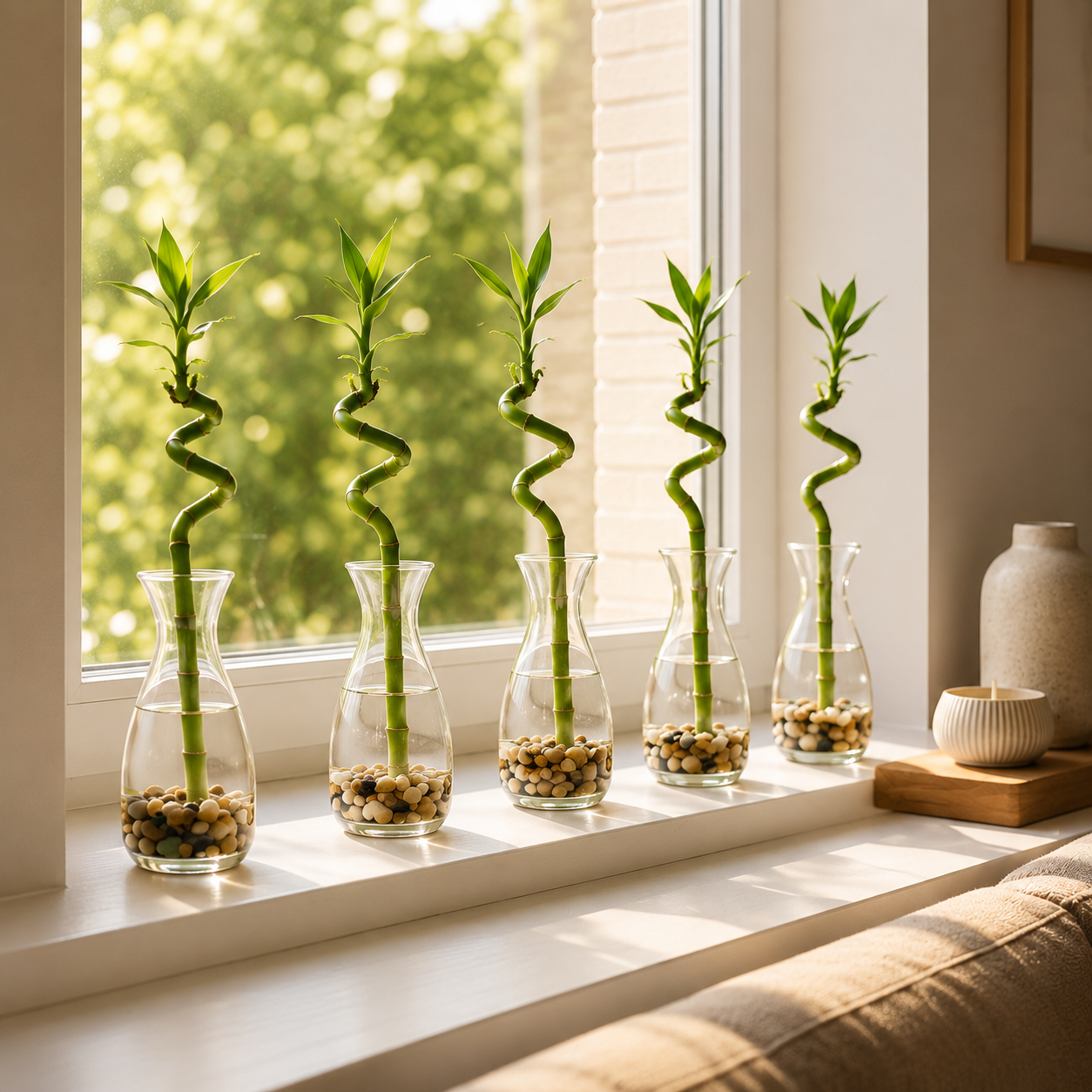 Lucky Bamboo Set De 6 - Dracaena Sanderiana - 40-45 Cm - Planta De Interior_4
