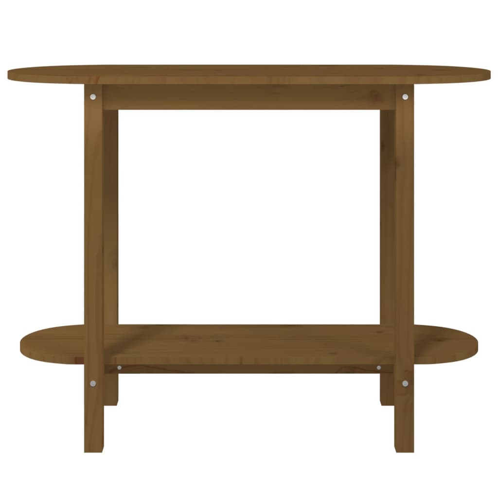 Mesa Consola De Madera Maciza De Pino Marrón Miel 110x40x80 Cm_3