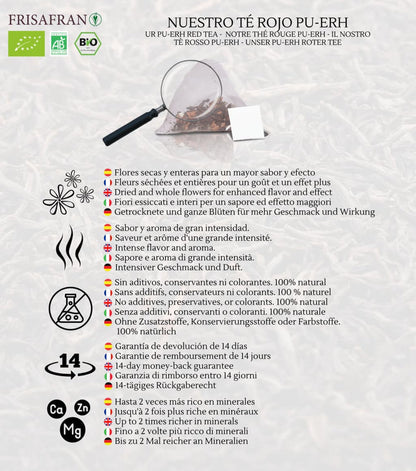 Té Rojo Pu Erh Adelgazante Ecológico En Pirámides | Calidad | Frisafran 15 Uds_2