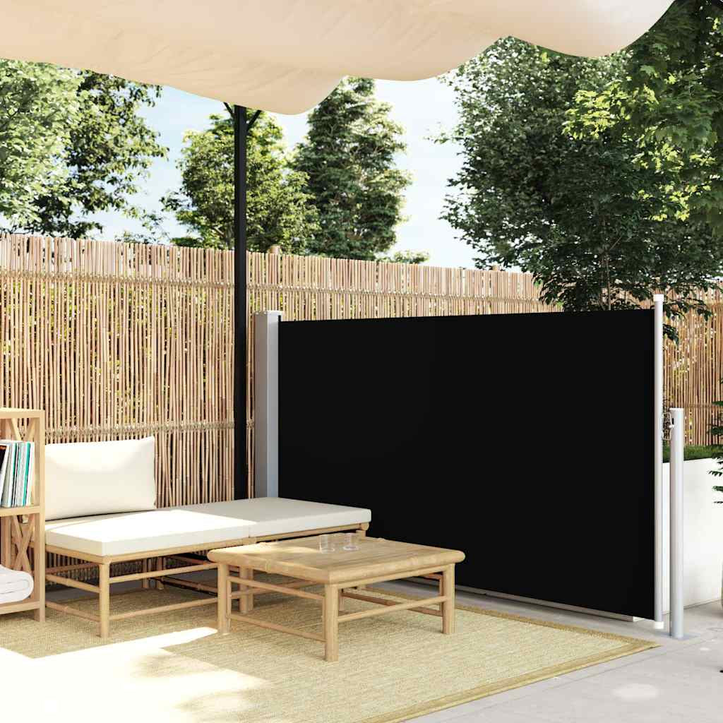 Vidaxl Toldo Lateral Retráctil De Jardín Negro 120x500 Cm_1