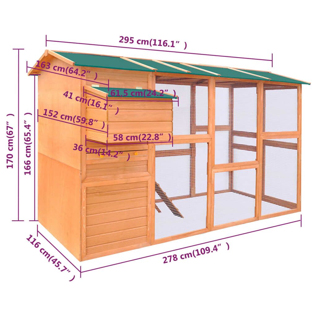 Vidaxl Gallinero De Madera 295x163x170 Cm_2