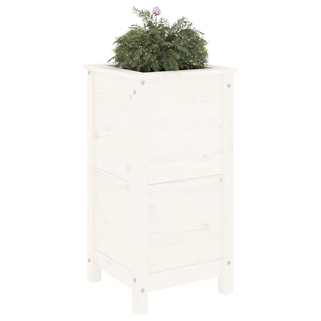 Jardinera Madera Maciza De Pino Blanco 40x40x78 Cm_2