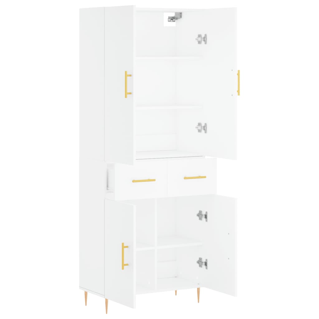 Aparador Alto Madera Contrachapada Blanco 69,5x34x180 Cm_3