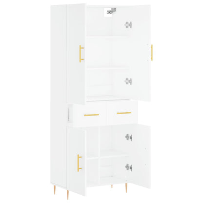 Aparador Alto Madera Contrachapada Blanco 69,5x34x180 Cm_3