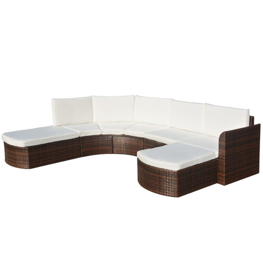 Vidaxl Set Muebles De Jardín 4 Piezas Y Cojines Ratán Sintético Marrón_0