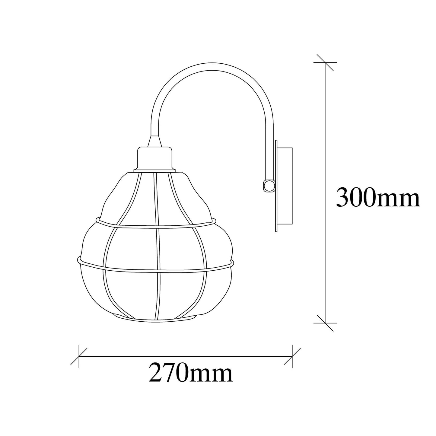 Aplique De Pared, Hierro , Cobre, 12x17x13, Casquillo E 27 Max 40 W_1