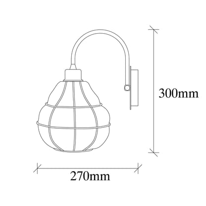 Aplique De Pared, Hierro , Cobre, 12x17x13, Casquillo E 27 Max 40 W_1