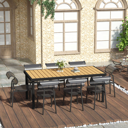 Outsunny Mesa De Jardín Mesa De Comedor De Aluminio Para 8 Personas 190x90x74 Cm_1