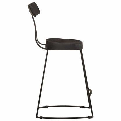 Taburetes De Barra 2 Uds Negro 49x43x79 Cm Madera Maciza Mango_1