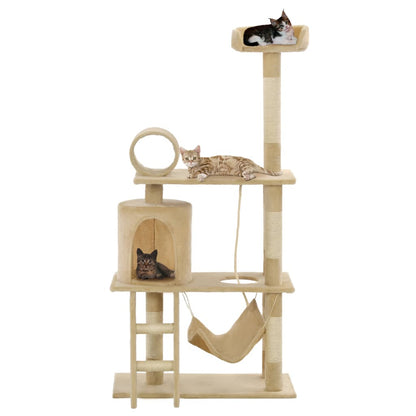 Vidaxl Rascador Para Gatos Con Poste De Sisal 140 Cm Beige_1