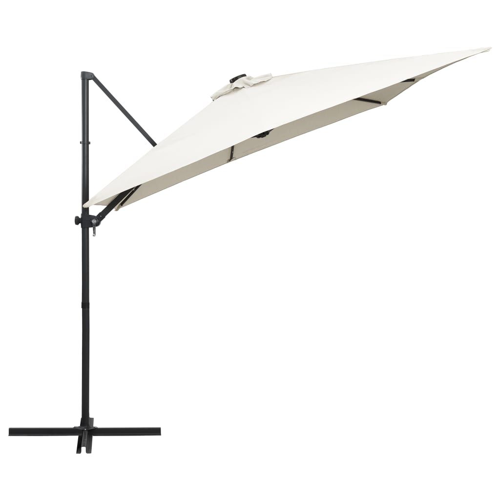 Vidaxl Sombrilla Voladiza Jardín Led Palo De Acero Arena 250x250 Cm_3
