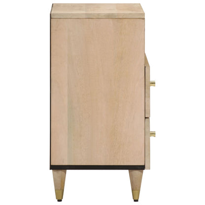 Mesita De Noche Madera Maciza De Mango 50x33x60 Cm_2