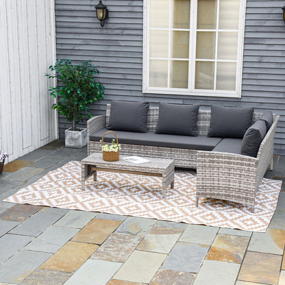 Outsunny Alfombra De Exterior 182x274 Cm Con Patrón Geométrico De Rombos_0