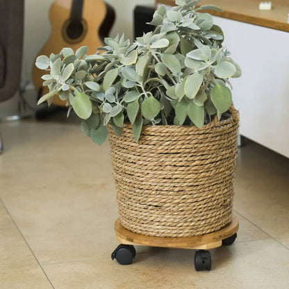 Nature Soporte Con Ruedas Para Plantas Redondo Bpc Marrón Ø30 Cm_1
