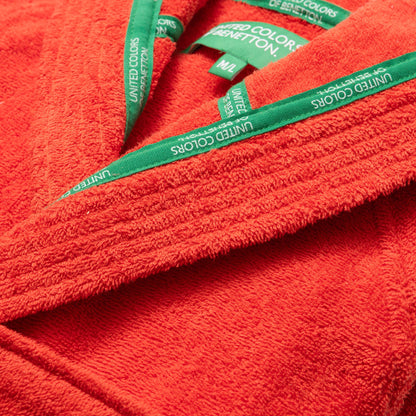 Albornoz Con Capucha M/l 360gsm 100% Algodón Rojo Rainbow_5