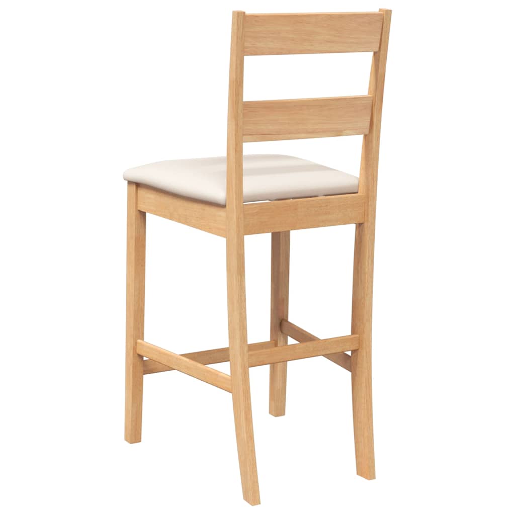 Taburetes De Bar Con Cojines 2 Uds Madera Maciza Natural Caucho_5