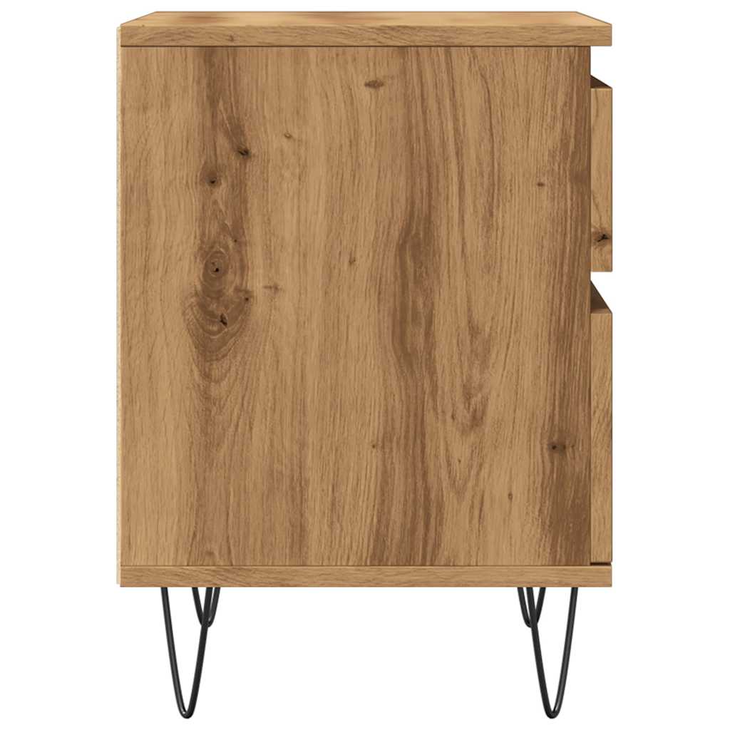 Mesita De Noche Madera De Ingeniería Roble Artisian 40x35x50 Cm_4