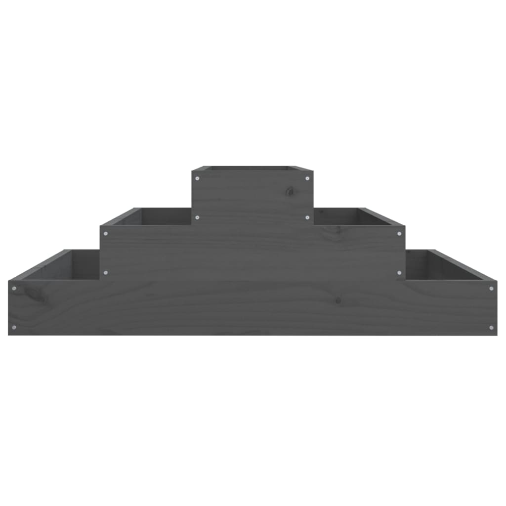 Jardinera De Madera Maciza De Pino Gris 80x80x27 Cm_4