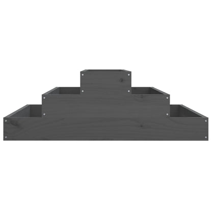 Jardinera De Madera Maciza De Pino Gris 80x80x27 Cm_4