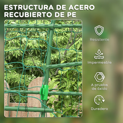 Outsunny Enrejado De Pepino 206 Cm Para Plantas Trepadoras Al Aire Libre Verde_5