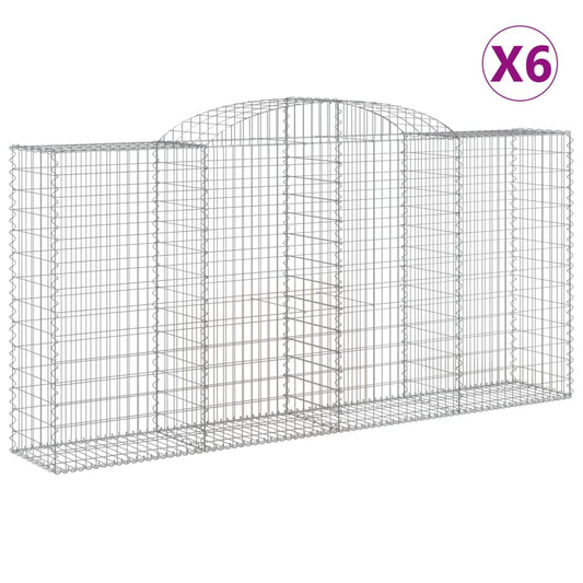 Cestas Gaviones 6 Uds Forma De Arco Hierro 300x50x140/160 Cm_0