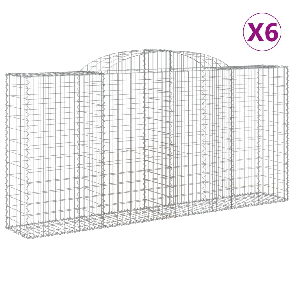 Cestas Gaviones 6 Uds Forma De Arco Hierro 300x50x140/160 Cm_0