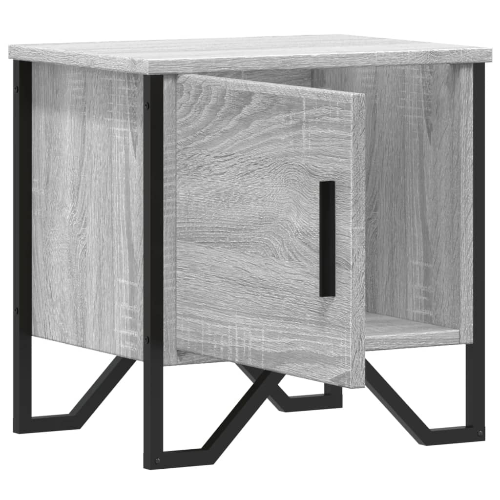 Mesitas De Noche 2 Uds Madera Ingeniería Gris Sonoma 40x30x40cm_4
