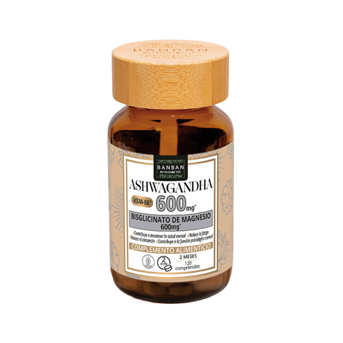 Ashwagandha 120 Comp 600mg Bisglicinato Magnesio 600mg Banban_0
