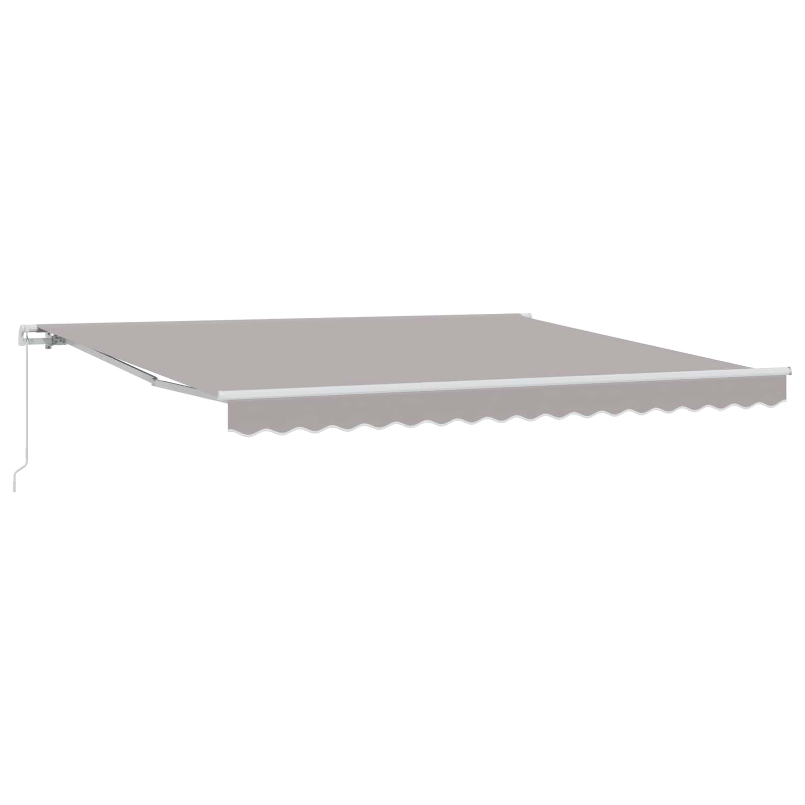 Toldo Retráctil Gris Claro 400 X 300 Cm Poliéster Y Aluminio_1