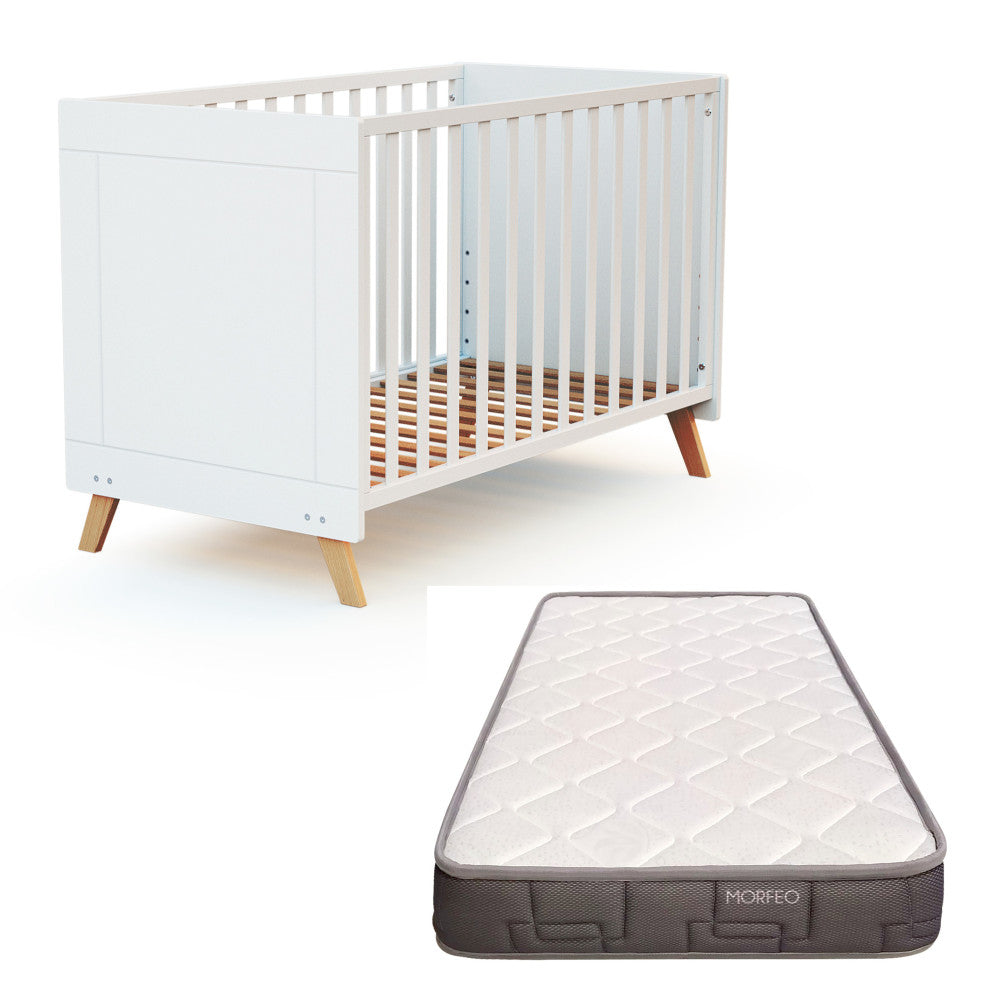 Cuna Bebé Sakura Con Colchón Morfeo, Convertible En Cama Infantil (kit Colecho Opcional)_0