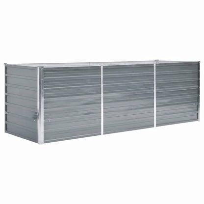 Arriate De Jardín De Acero Galvanizado Gris 240x80x77 Cm_0