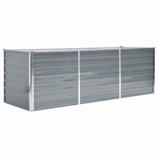 Arriate De Jardín De Acero Galvanizado Gris 240x80x77 Cm_0