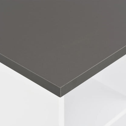 Mesa Alta De Cocina Blanco Y Gris Antracita 60x60x110 Cm_2