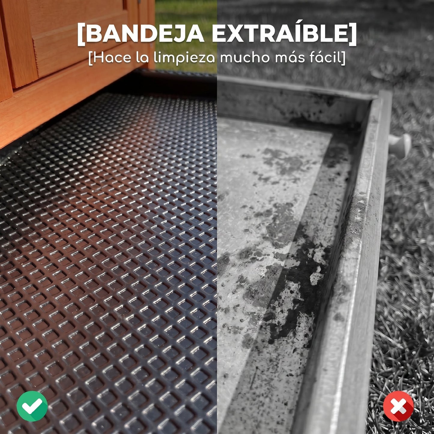 Pawhut Conejera De Madera Con Techo Asfáltico Abatible Bandeja Extraíble Naranja_5