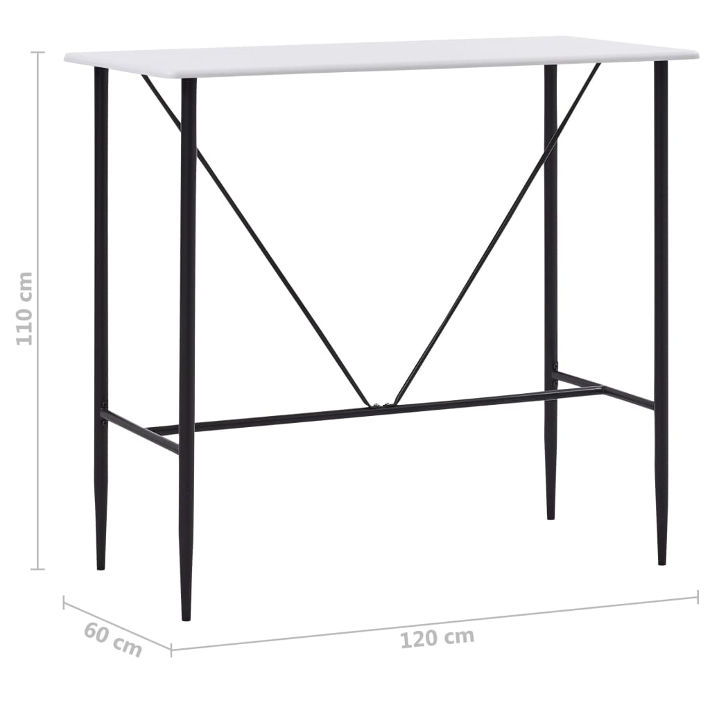 Mesa Alta De Cocina Mdf Blanco 120x60x110 Cm_4