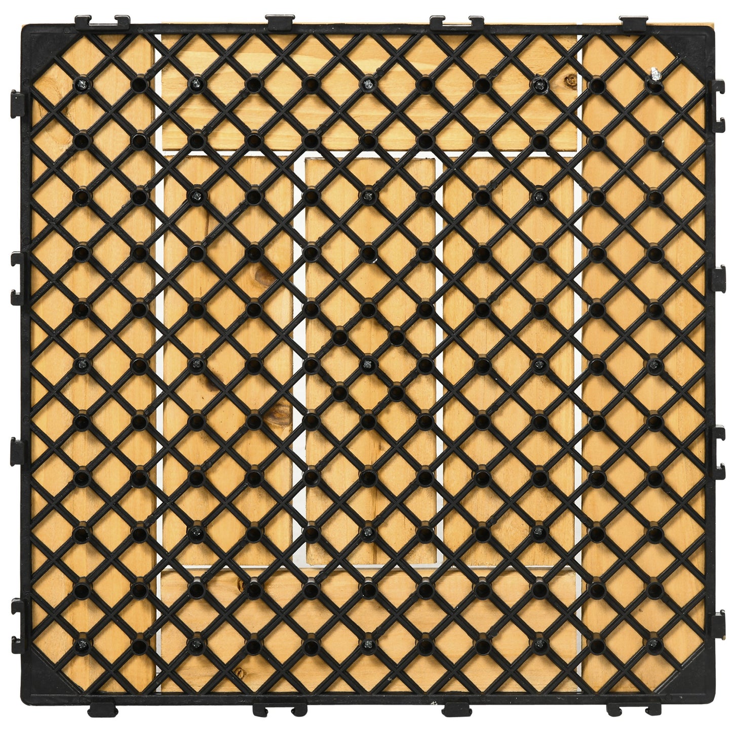 Outsunny Set De 27 Piezas Baldosas De Madera 30x30 Cm Área De 2,43m² Para Jardín_3