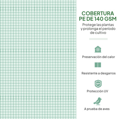 Outsunny Invernadero De Túnel 347x300x200 Cm Con Puerta Y 6 Ventanas Verde_4